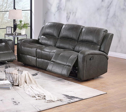 The Bexley Smoke Leather-Like Manual Motion Living Room Set – 3 Piece - view 20