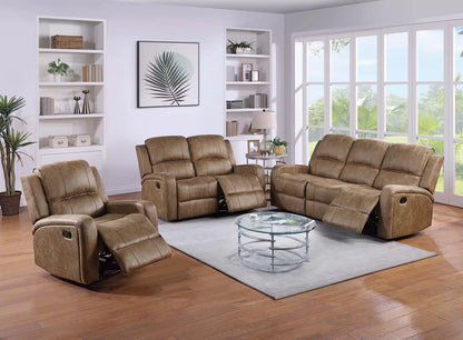 The Bexley Chestnut Leather-Like Manual Recliner Loveseat - view 2