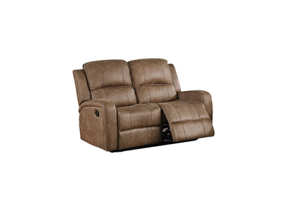 The Bexley Chestnut Leather-Like Manual Motion Living Room Set – 3 Piece - view 9