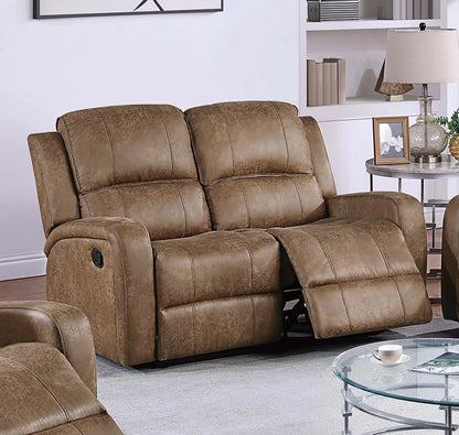The Bexley Chestnut Leather-Like Manual Recliner Loveseat - view 1