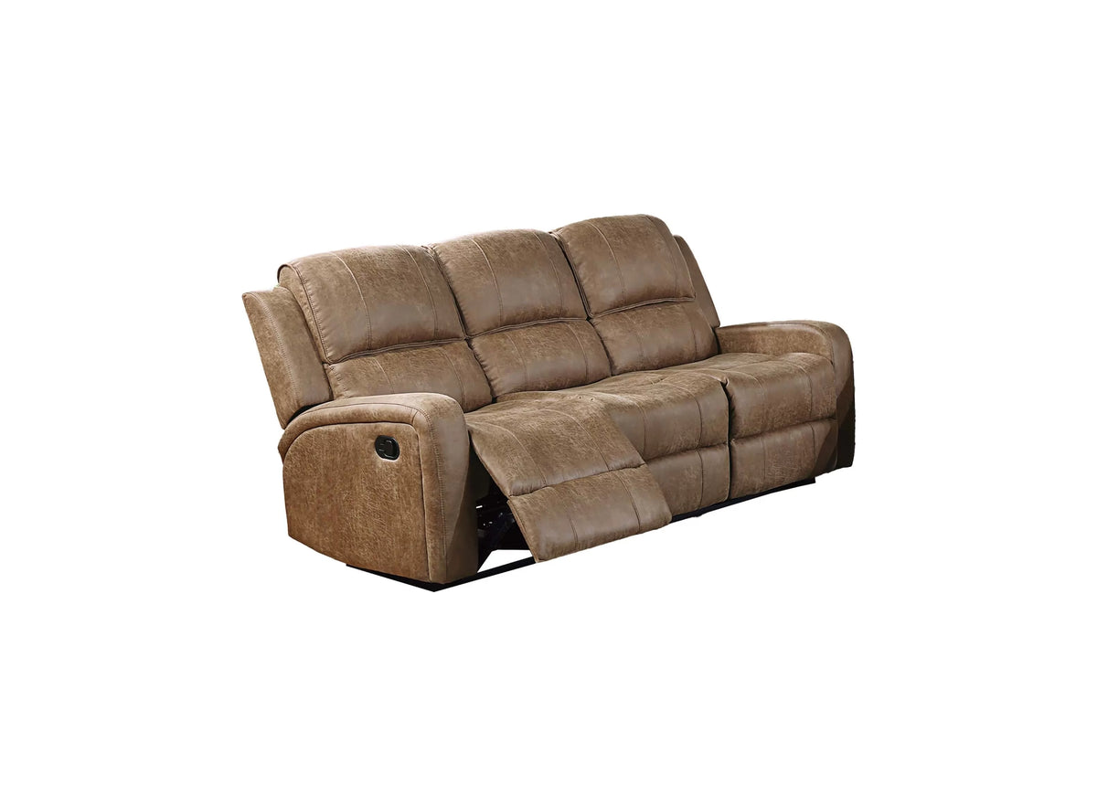 The Bexley Chestnut Leather-Like Manual Motion Living Room Set – 3 Piece - view 14