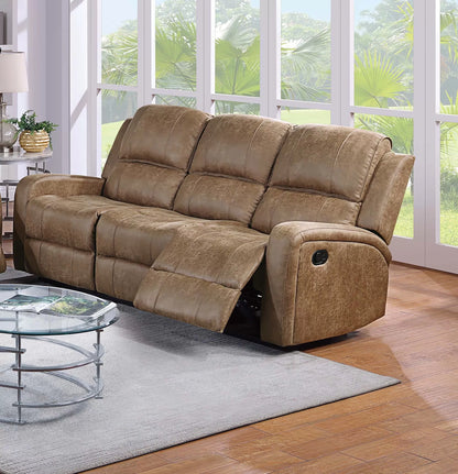 The Bexley Chestnut Leather-Like Manual Motion Living Room Set – 3 Piece - view 12
