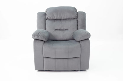 The Aldric Dark Gray Velvet Manual Recliner Chair - view 5