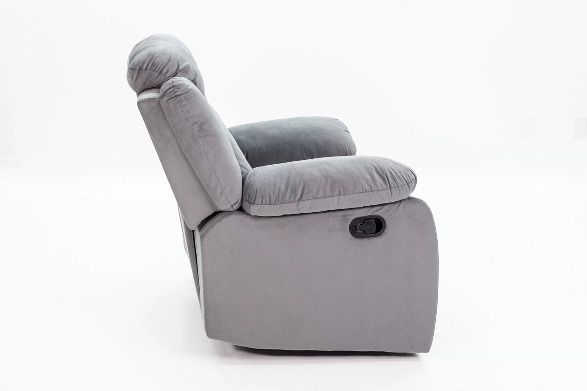 The Aldric Dark Gray Velvet Manual Recliner Chair - view 6