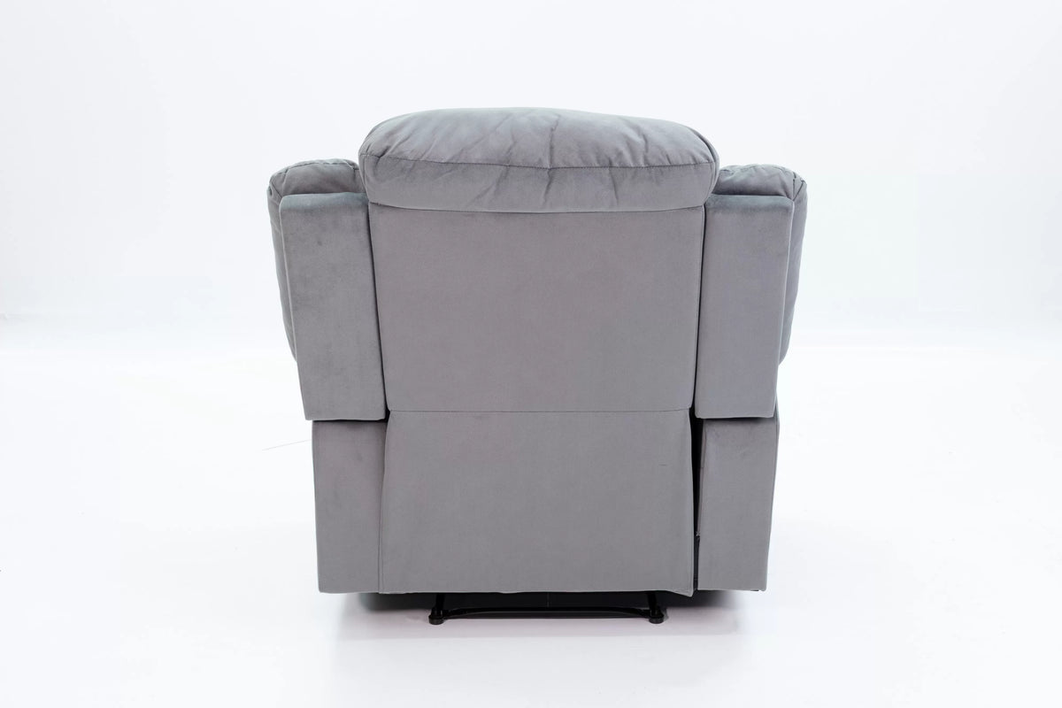 The Aldric Dark Gray Velvet Manual Recliner Chair - view 7