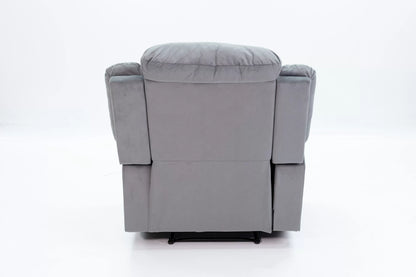 The Aldric Dark Gray Velvet Manual Recliner Chair - view 7