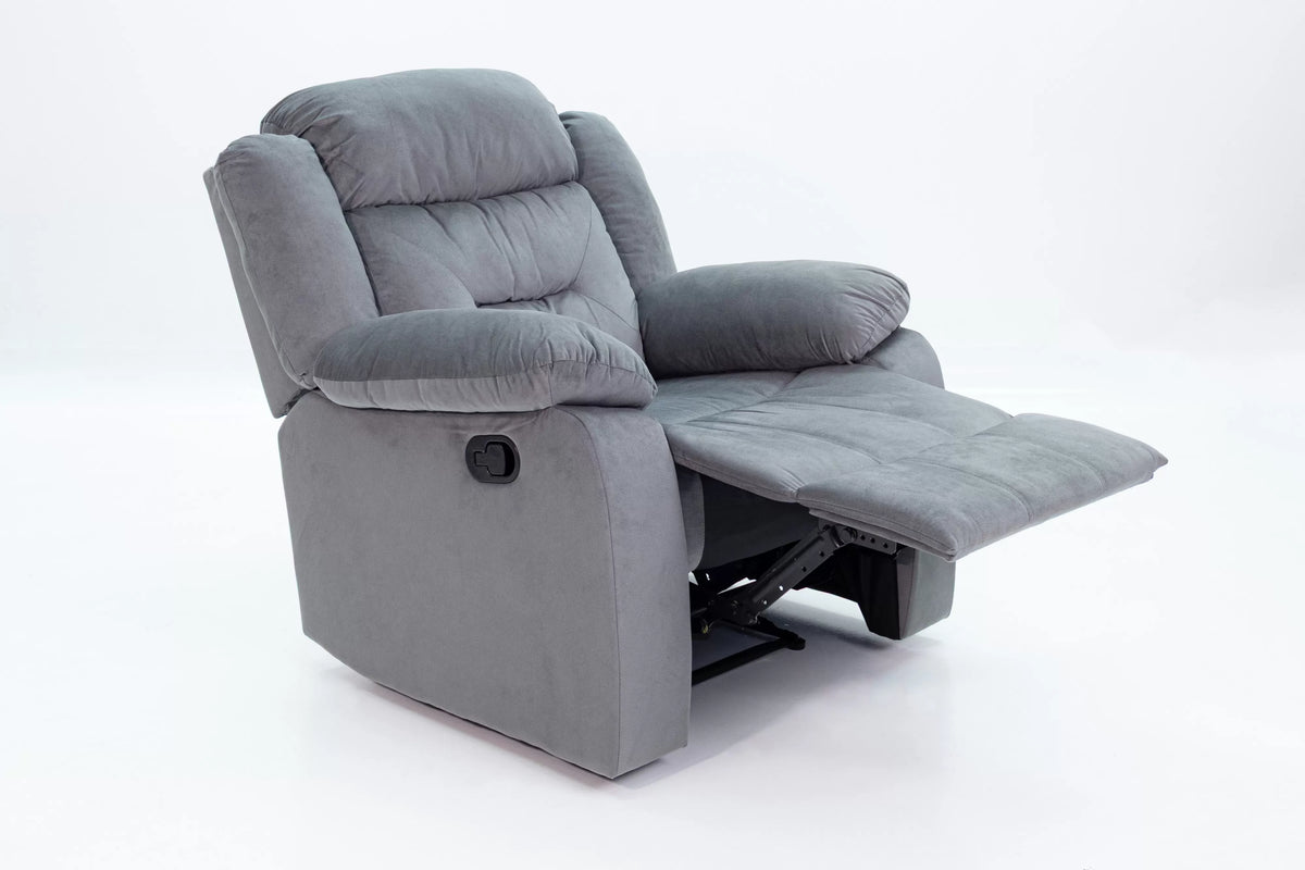 The Aldric Dark Gray Velvet Manual Motion Living Room Set – 3 Piece - view 12