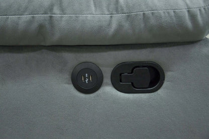 The Aldric Dark Gray Velvet Manual Recliner Loveseat - view 4