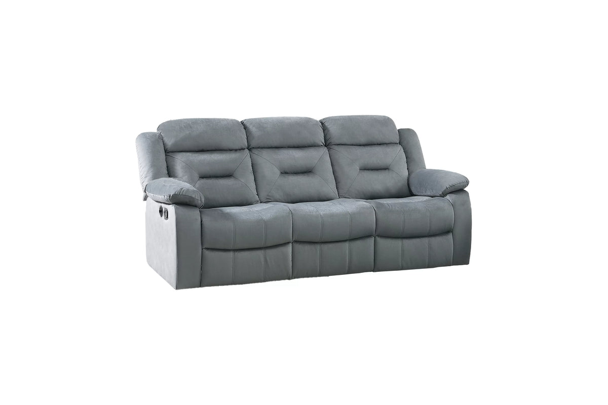 The Aldric Dark Gray Velvet Manual Recliner Sofa - view 3