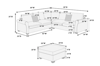 The Belford Dark Gray Sectional – 4 Piece - view 9