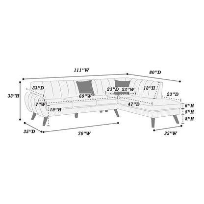 The Donnelly Dark Gray Sectional – 2 Piece
