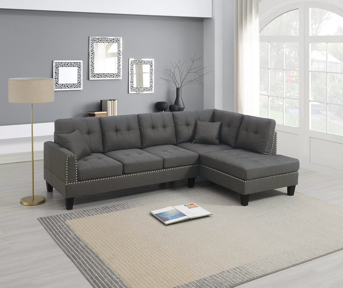 The Merritt Dark Coffee Sectional – 2 Piece