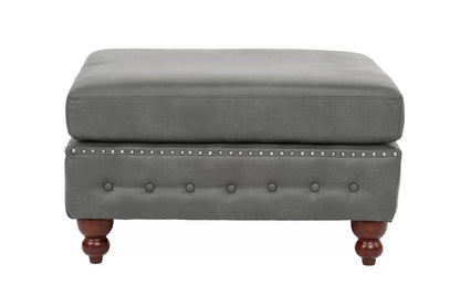 The Gray Tufted Nailhead Cocktail Ottoman - view 2