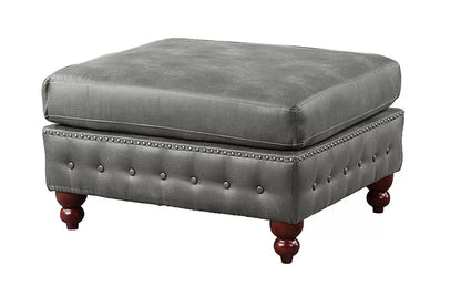 The Gray Tufted Nailhead Cocktail Ottoman - view 1