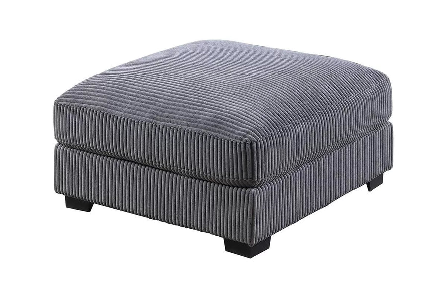 The Metro Gray Corduroy Ottoman