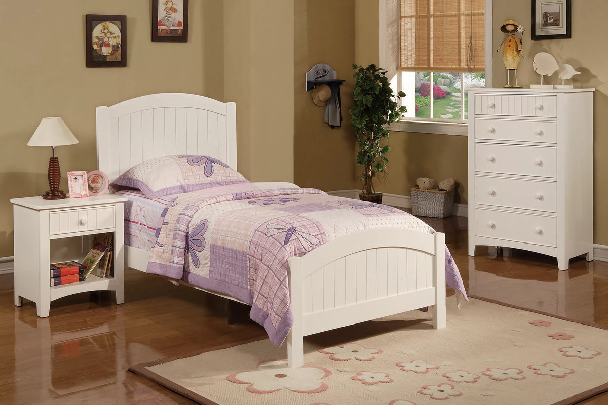 The Timberline White Wood Full Bed Frame - view 1