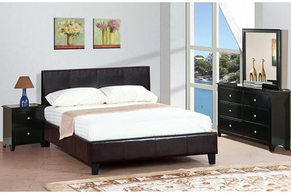 Mercer Brown Faux Leather Queen Bed Frame - alternate view 1
