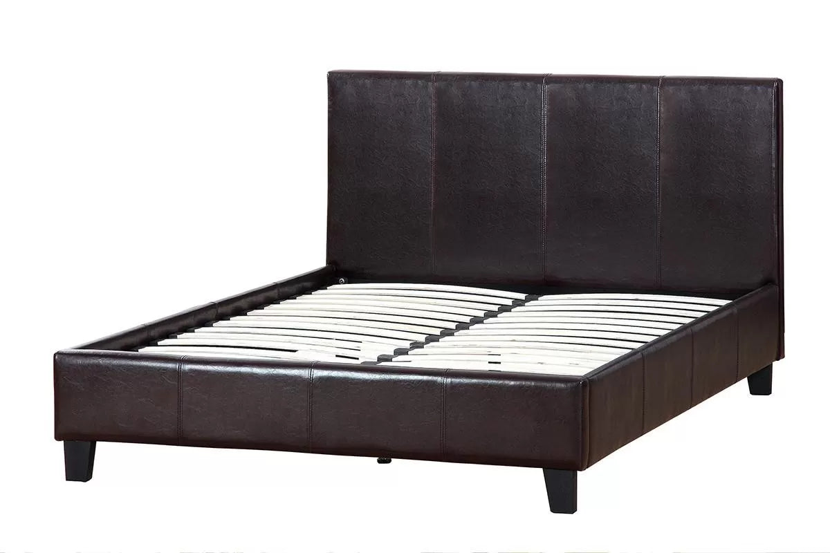 Mercer Brown Faux Leather Queen Bed Frame - alternate view 2
