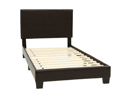 The Mercer Brown Faux Leather Twin Bed Frame - view 2