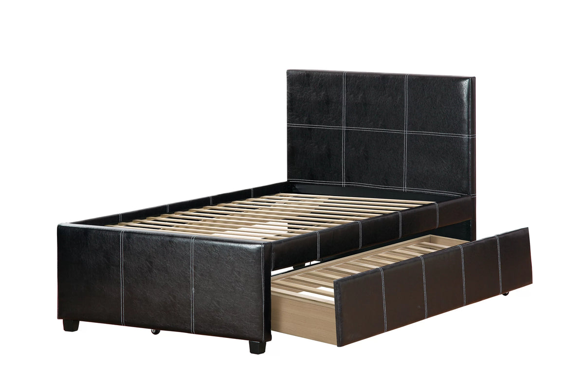 Cama Nido Quill Twin Espresso de Cuero Sintético con Almacenamiento