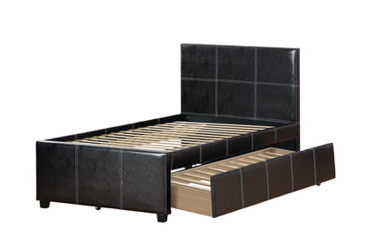 Cama Nido Quill Twin Espresso de Cuero Sintético con Almacenamiento