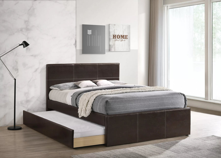Cama Nido Quill Twin Espresso de Cuero Sintético con Almacenamiento