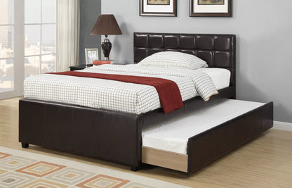 Cama Nido Yates Twin Espresso de Cuero Sintético con Almacenamiento