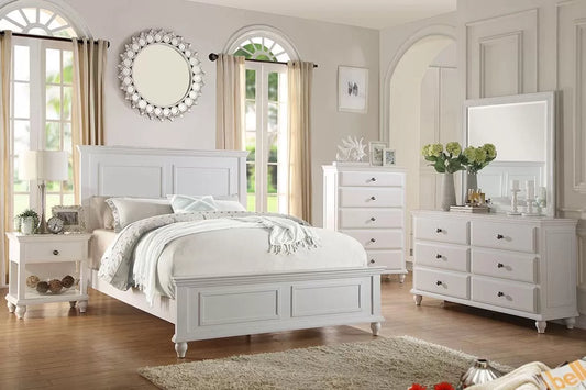 5-Piece Queen Bedroom Set – Bed, Nightstand, Dresser, Mirror & Chest | White Wood | F9270Q Bundle