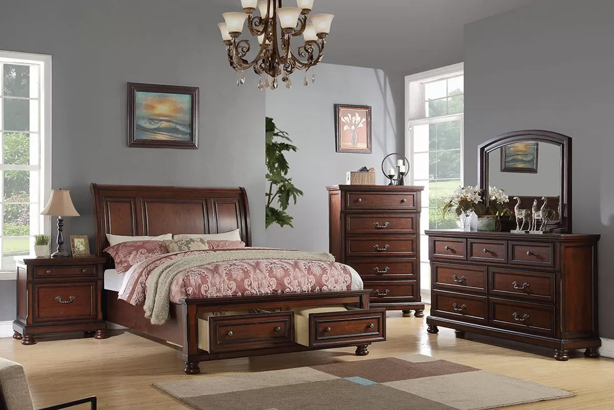 The Bordeaux California King Dark Cherry Bed