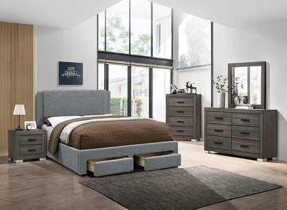 Cama Marsh Full Claro Gris de Yute