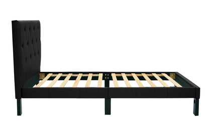 The Bristol Black Faux leather Twin Bed Frame, Nightstand & Chest – 3 Piece - view 4