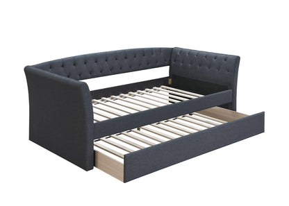 The Hayes Charcoal Burlap Daybed with Trundle (88" x 42" x 33" H) - view 2