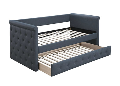The Hayes Charcoal Burlap Daybed with Trundle (86" x 43" x 38" H) - view 2