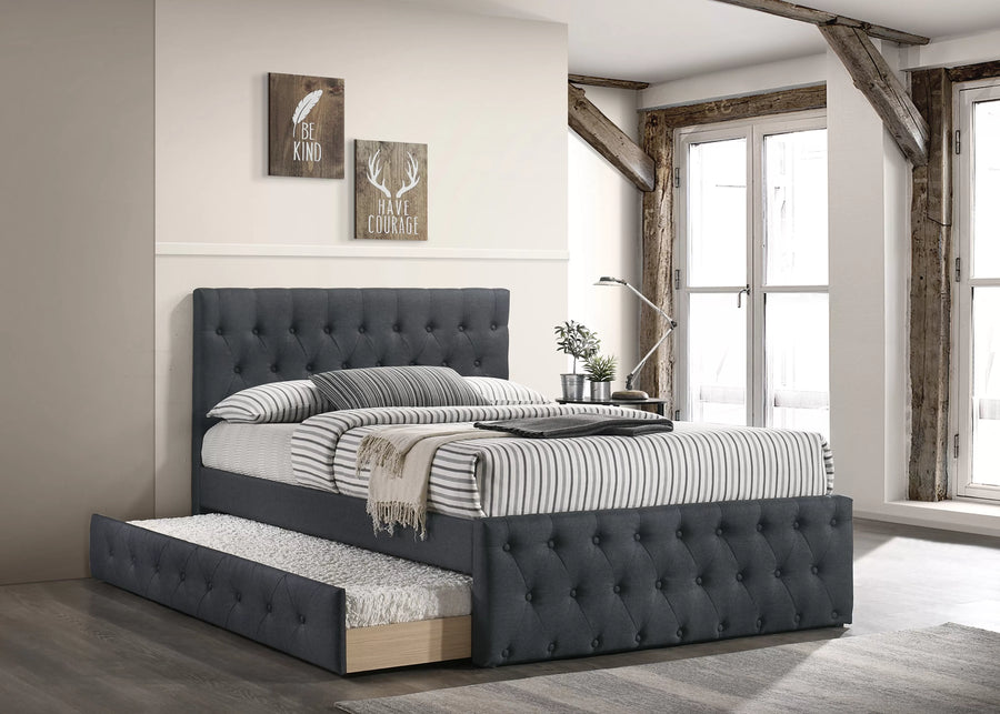 Cama Nido Wren Twin Carbón de Yute con Almacenamiento