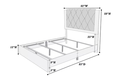 The Redmond Queen Brown Button-Tufted Bed