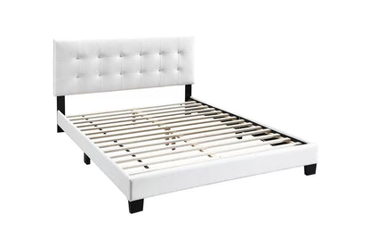 The Mercer White Faux Leather Full Bed Frame, Nightstand & Chest – 3 Piece - view 2