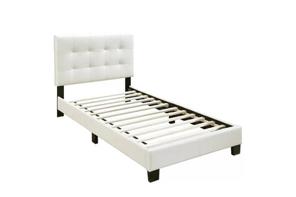 The Mercer White Faux Leather Twin Bed Frame - view 2