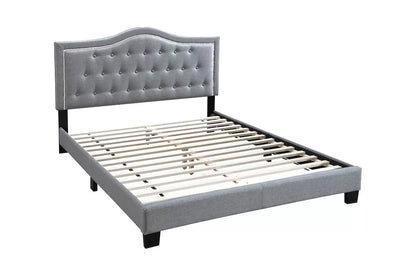 The Stanton Gray Velvet Full Bed Frame – Button-Tufted - view 2