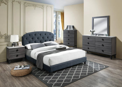 The Stanton Charcoal Polyfiber Queen Bed Frame, Nightstand & Chest – 3 Piece - view 1