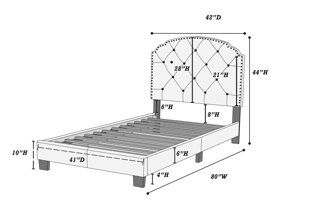 The Stanton Charcoal Polyfiber Twin Bed Frame – Button-Tufted - view 4