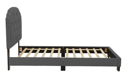 The Stanton Charcoal Polyfiber Twin Bed Frame – Button-Tufted - view 5