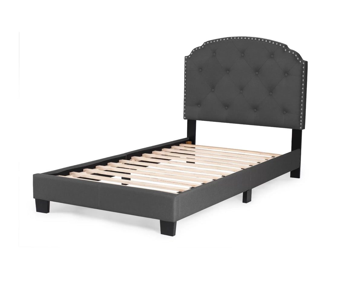 The Stanton Charcoal Polyfiber Twin Bed Frame – Button-Tufted - view 10