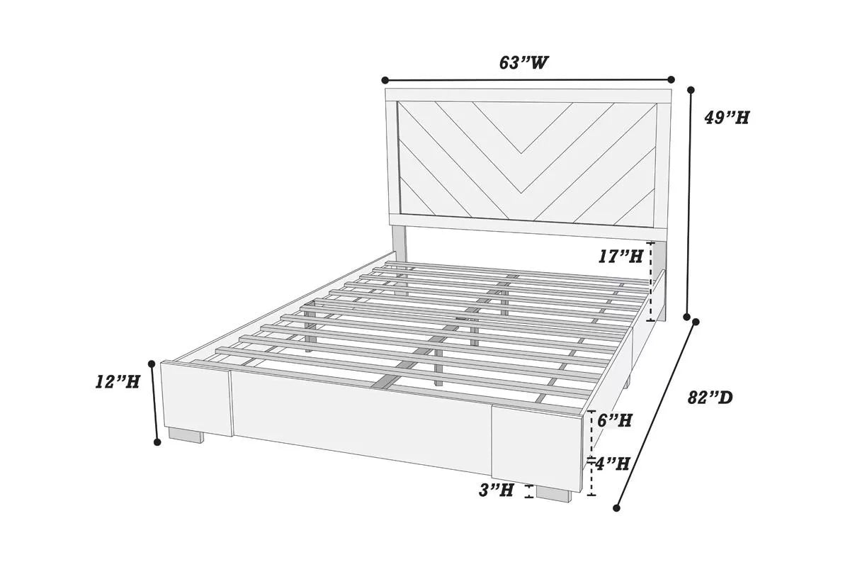 Cama Rockwell Queen Oscuro de Madera