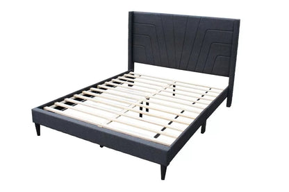 Cama Barrett Queen Carbón de Yute Tapizado