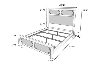 Queen Bed Frame – White Modern Farmhouse Design | F9626Q