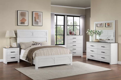 5-Drawer Chest – White Modern Farmhouse Design with Gray Top | F5524