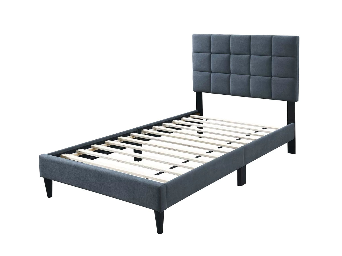 The Calloway Charcoal Linen Twin Bed Frame & Nightstand – 2 Piece - view 4