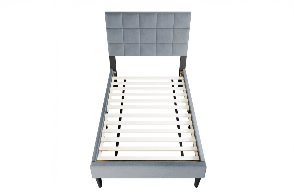 The Calloway Gray Linen Twin Bed Frame & Nightstand – 2 Piece - view 5