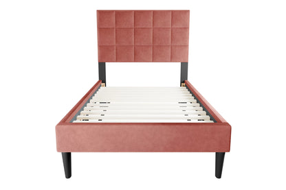 The Calloway Pink Linen Twin Bed Frame & Nightstand – 2 Piece - view 2