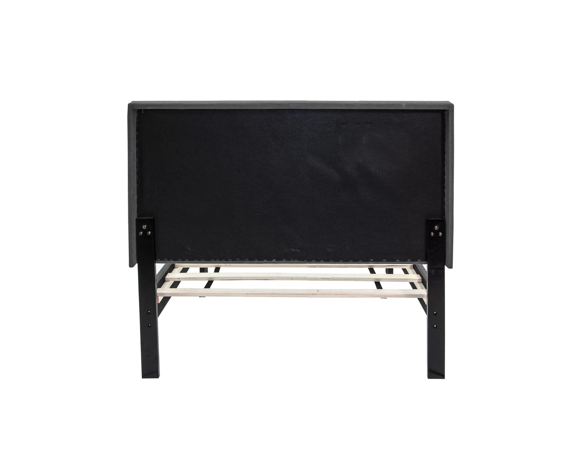 The Delaney Charcoal Linen Twin Bed Frame – Channel-Tufted - view 5